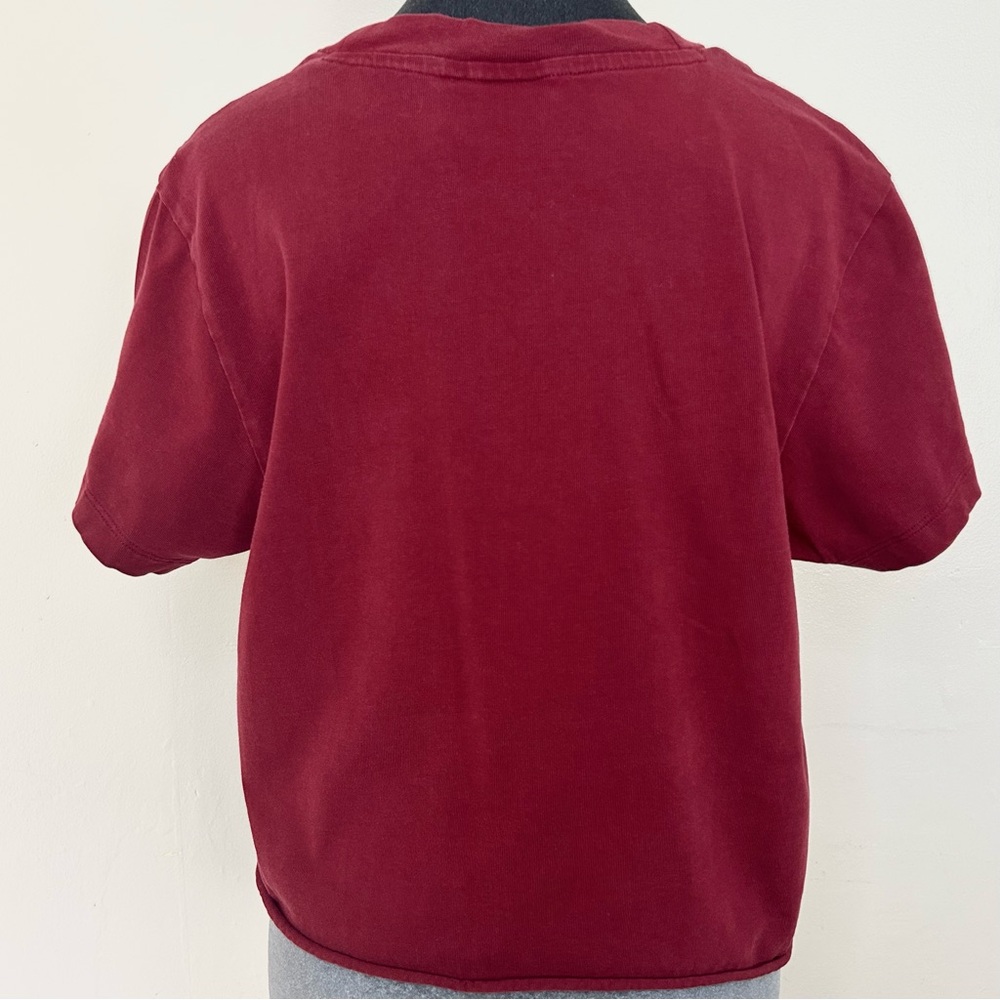 Adidas Burgundy Logo T-Shirt - Picture 3 of 4